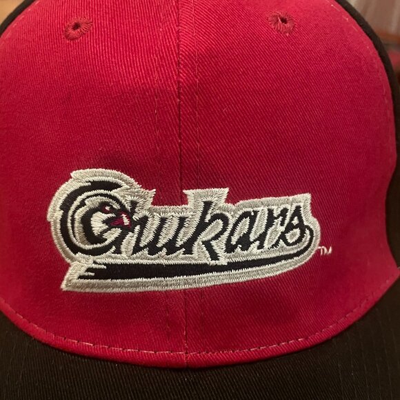 Men's Idaho Falls Chukars Red/Black Hook and Loop Baseball Hat Cap - Picture 3 of 10